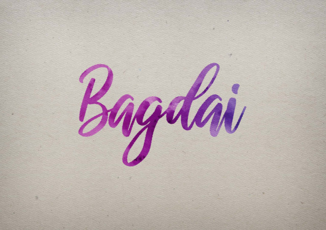 Free photo of Bagdai Watercolor Name DP