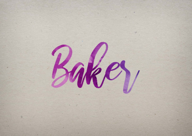 Free photo of Baker Watercolor Name DP