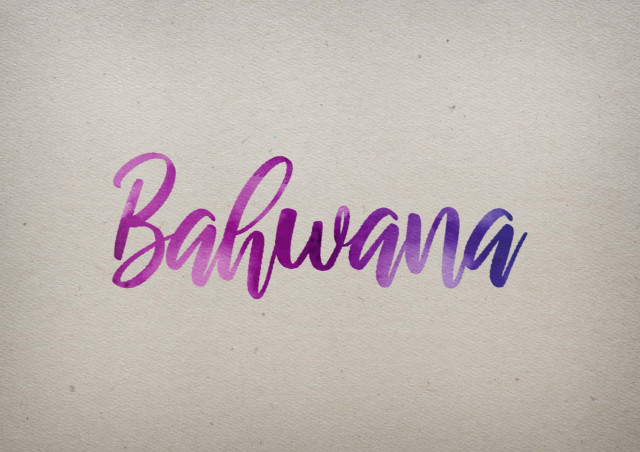 Free photo of Bahwana Watercolor Name DP