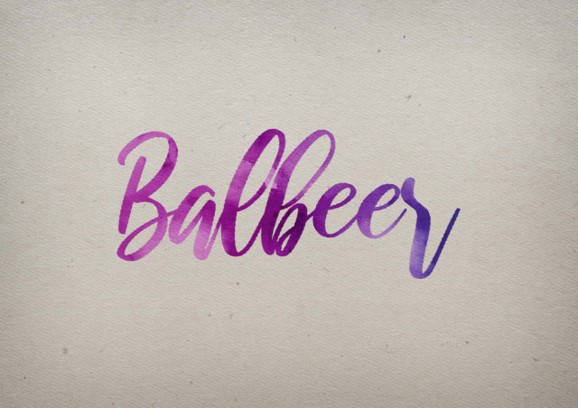 Free photo of Balbeer Watercolor Name DP