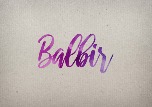 Free photo of Balbir Watercolor Name DP