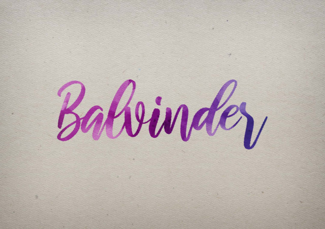 Free photo of Balvinder Watercolor Name DP