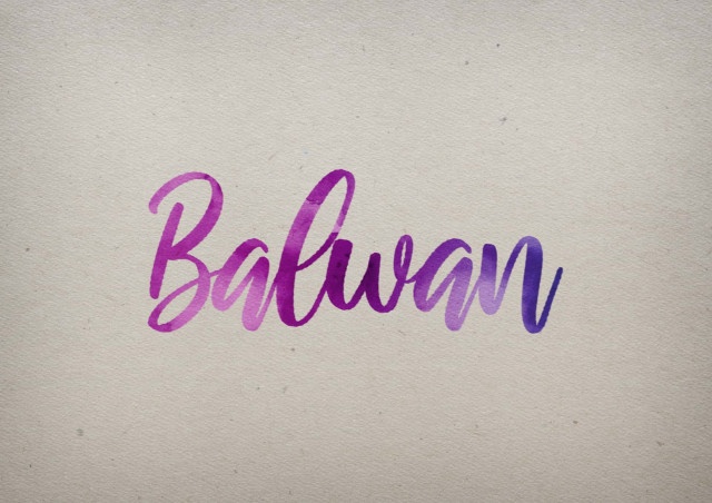 Free photo of Balwan Watercolor Name DP