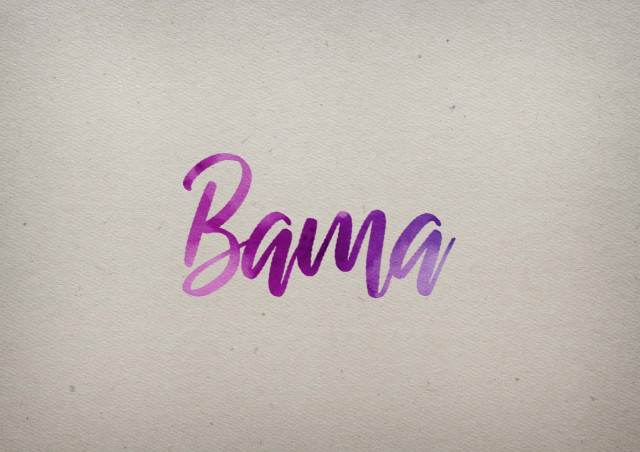 Free photo of Bama Watercolor Name DP