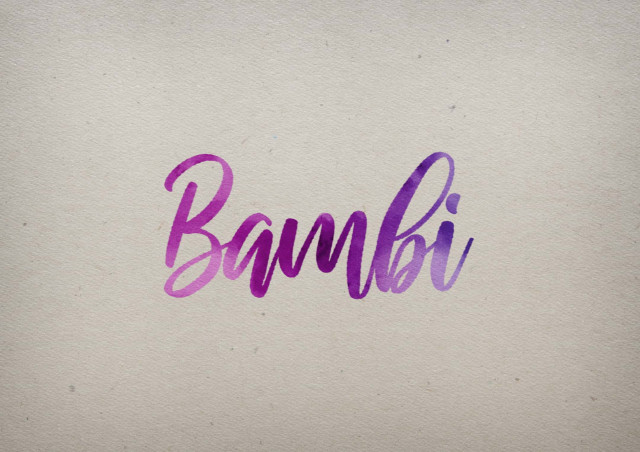 Free photo of Bambi Watercolor Name DP