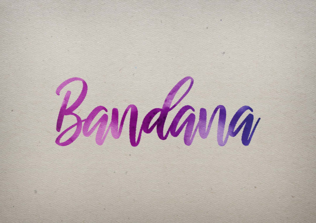 Free photo of Bandana Watercolor Name DP