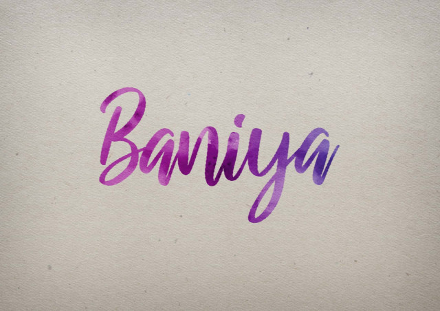 Free photo of Baniya Watercolor Name DP