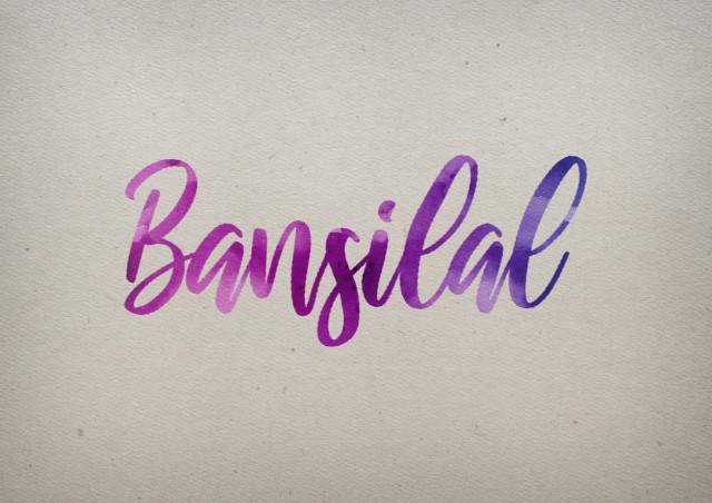 Free photo of Bansilal Watercolor Name DP