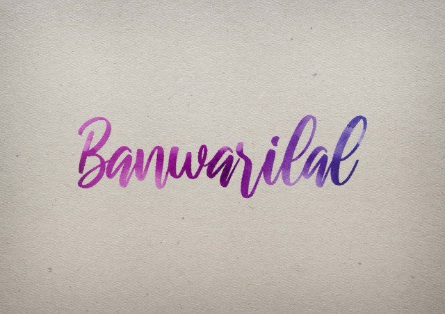 Free photo of Banwarilal Watercolor Name DP