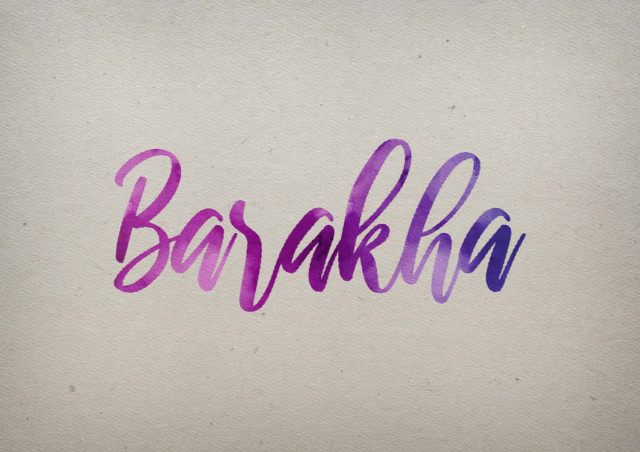 Free photo of Barakha Watercolor Name DP