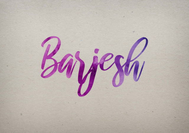 Free photo of Barjesh Watercolor Name DP