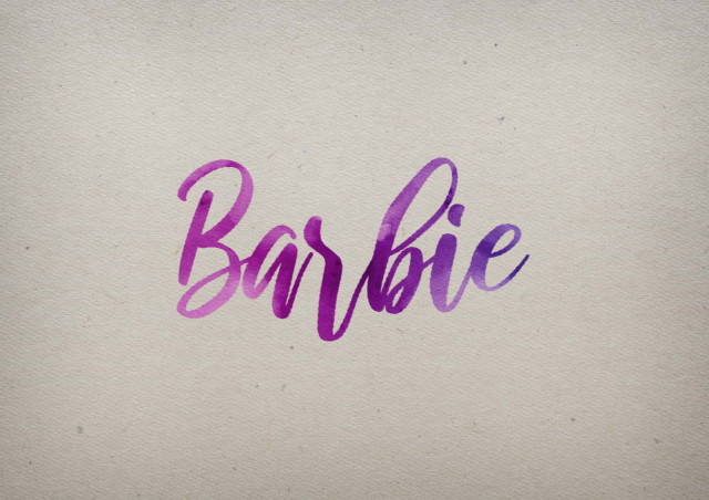 Free photo of Barbie Watercolor Name DP