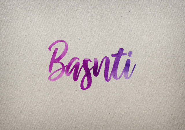 Free photo of Basnti Watercolor Name DP