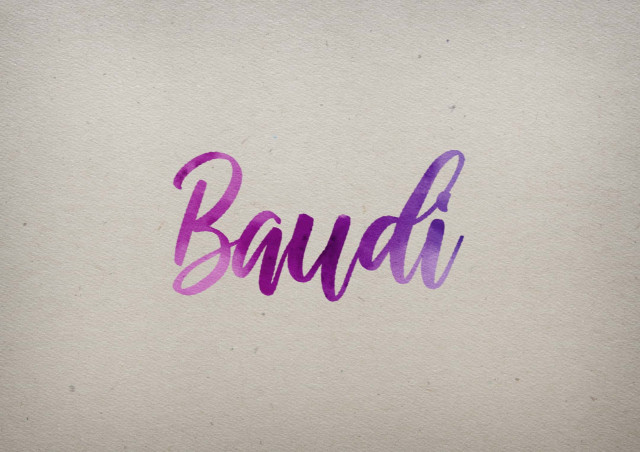 Free photo of Baudi Watercolor Name DP