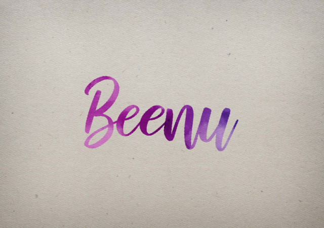 Free photo of Beenu Watercolor Name DP