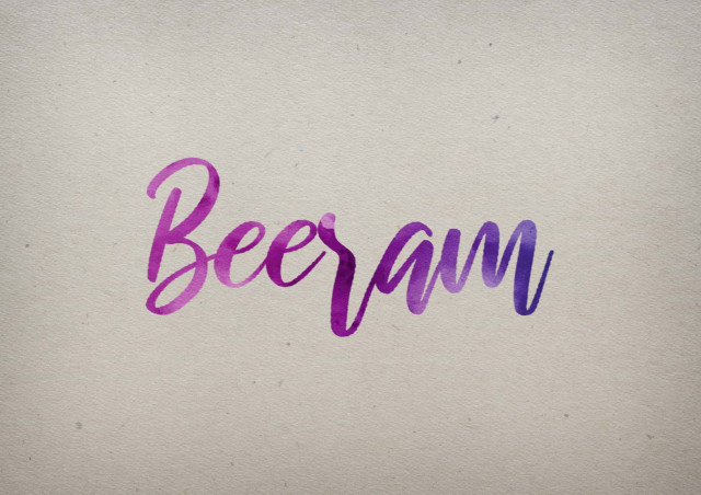 Free photo of Beeram Watercolor Name DP