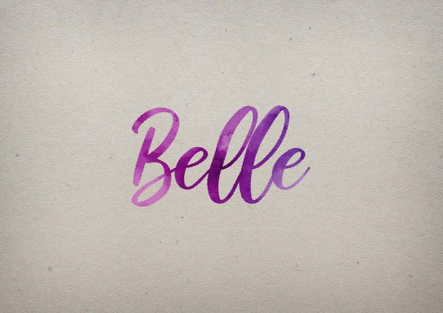 Free photo of Belle Watercolor Name DP