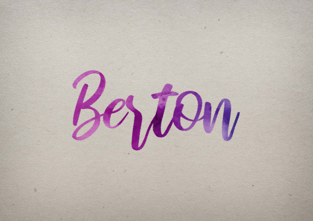 Free photo of Berton Watercolor Name DP