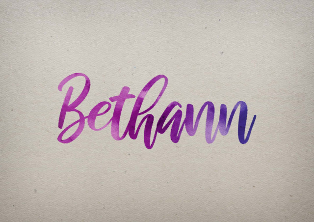 Free photo of Bethann Watercolor Name DP