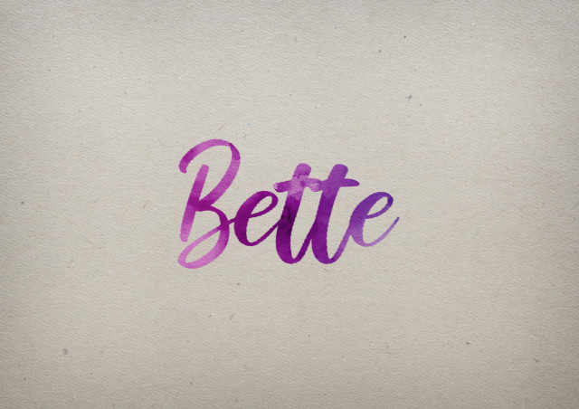 Free photo of Bette Watercolor Name DP