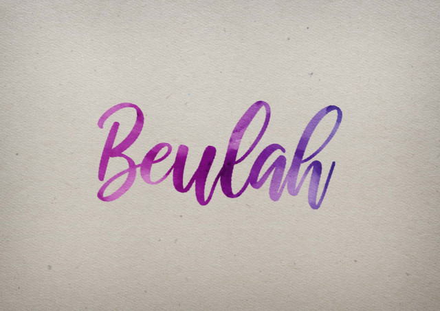 Free photo of Beulah Watercolor Name DP
