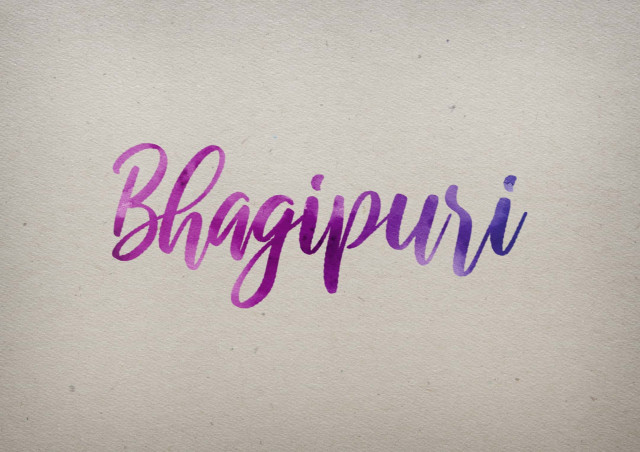Free photo of Bhagipuri Watercolor Name DP