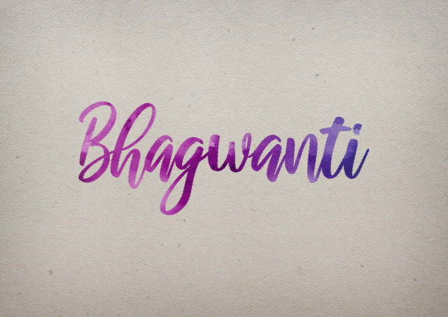 Free photo of Bhagwanti Watercolor Name DP