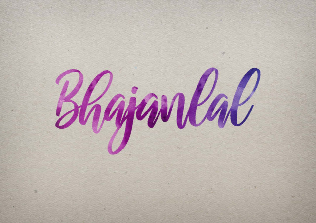 Free photo of Bhajanlal Watercolor Name DP