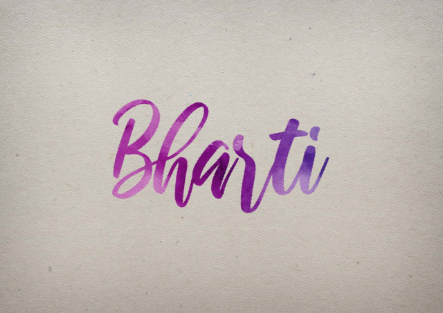 Free photo of Bharti Watercolor Name DP