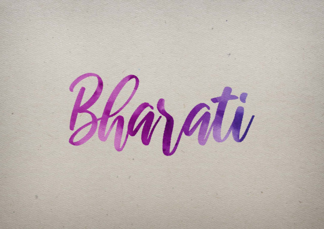 Free photo of Bharati Watercolor Name DP
