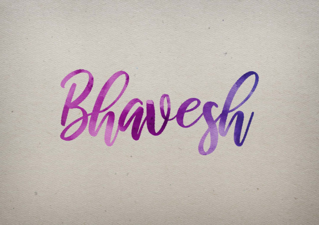 Free photo of Bhavesh Watercolor Name DP