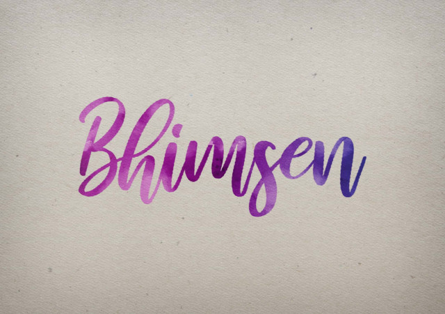 Free photo of Bhimsen Watercolor Name DP