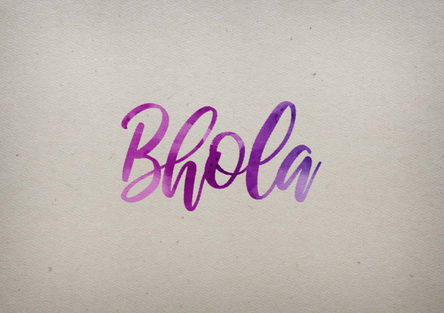 Free photo of Bhola Watercolor Name DP