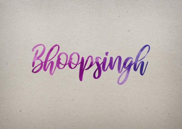 Free photo of Bhoopsingh Watercolor Name DP