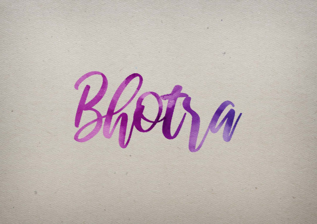 Free photo of Bhotra Watercolor Name DP