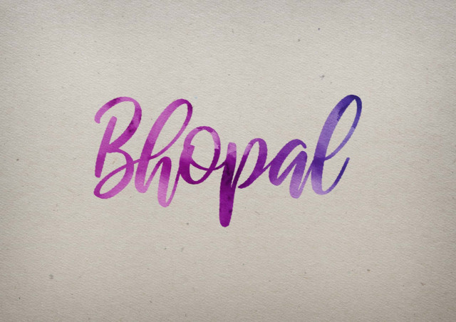 Free photo of Bhopal Watercolor Name DP
