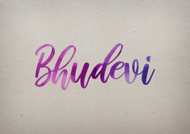 Free photo of Bhudevi Watercolor Name DP