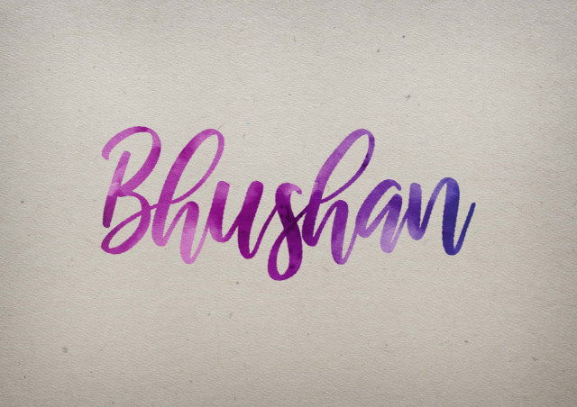 Free photo of Bhushan Watercolor Name DP
