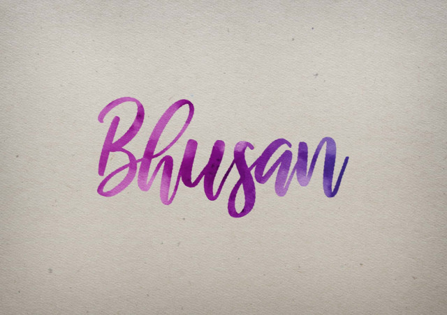 Free photo of Bhusan Watercolor Name DP