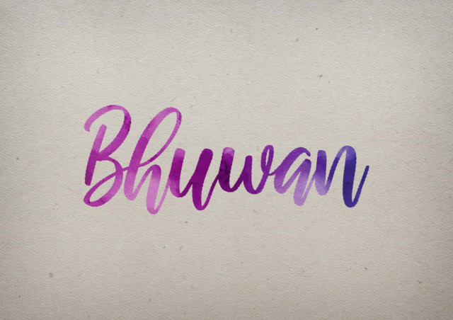 Free photo of Bhuwan Watercolor Name DP