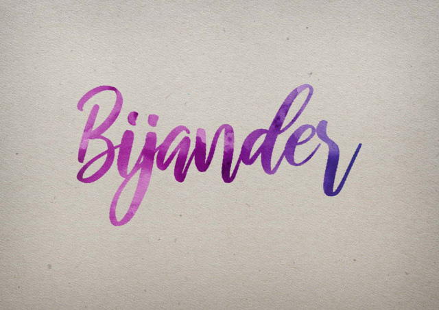 Free photo of Bijander Watercolor Name DP