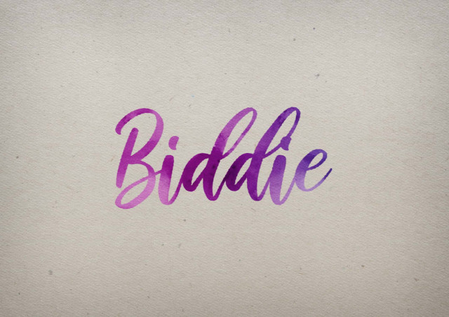 Free photo of Biddie Watercolor Name DP