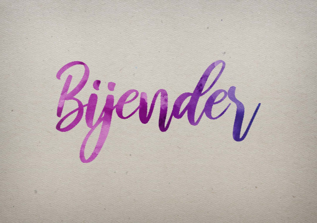 Free photo of Bijender Watercolor Name DP