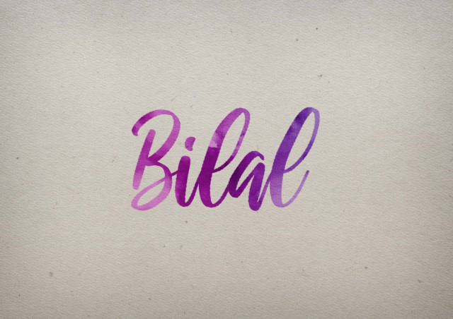 Free photo of Bilal Watercolor Name DP