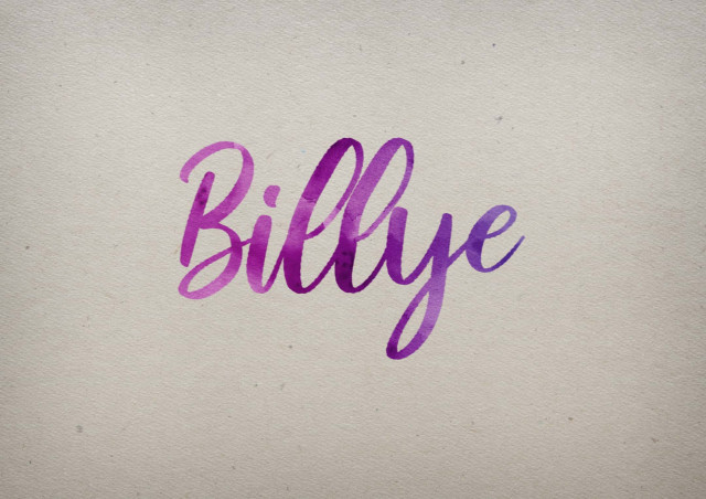 Free photo of Billye Watercolor Name DP
