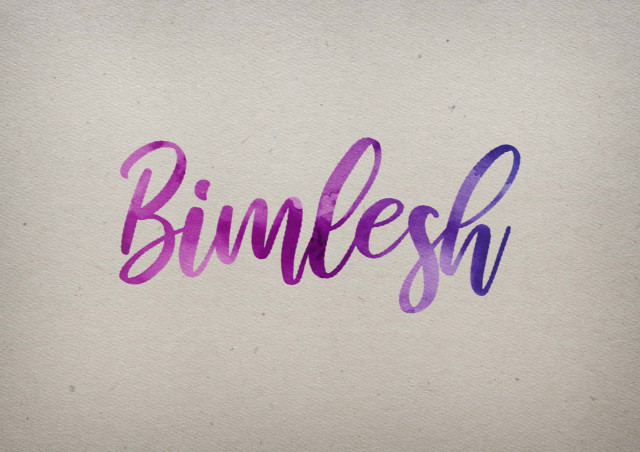 Free photo of Bimlesh Watercolor Name DP