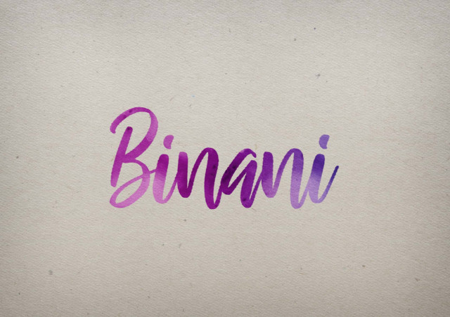 Free photo of Binani Watercolor Name DP