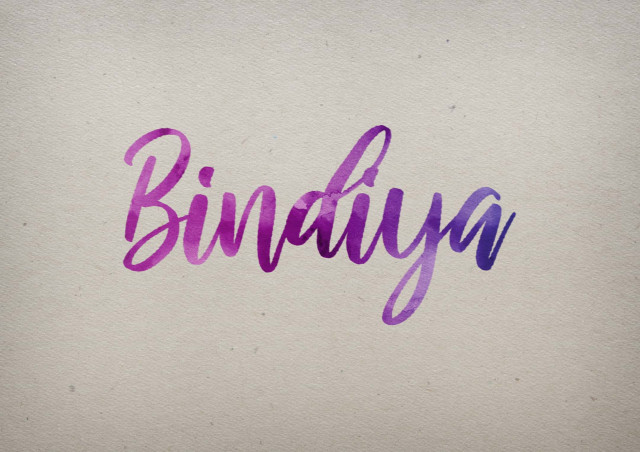 Free photo of Bindiya Watercolor Name DP