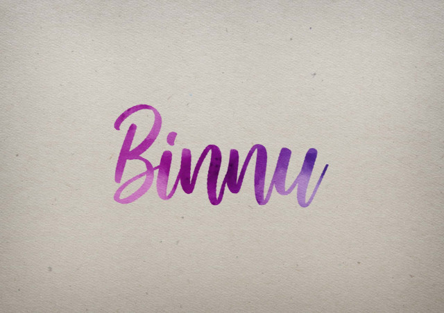 Free photo of Binnu Watercolor Name DP