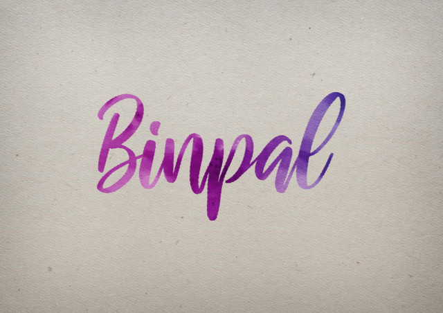 Free photo of Binpal Watercolor Name DP